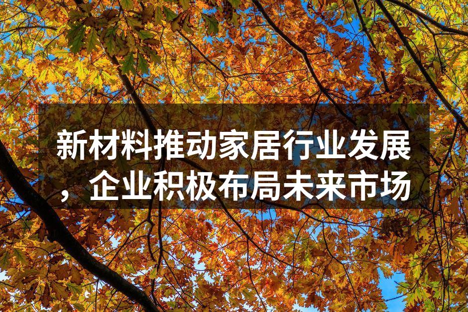 新材料推动家居行业发展，企业积极布局未来市场